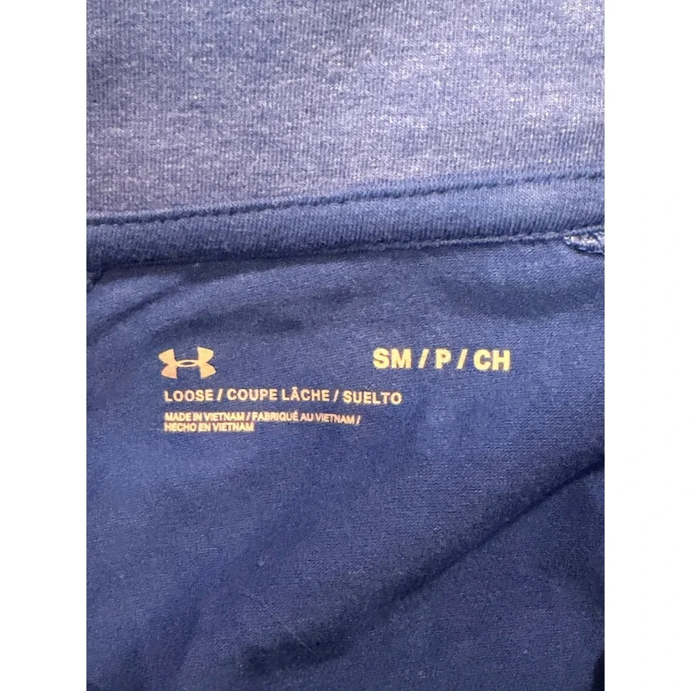 Under Armour Pullover‎ Mens Small Blue 1/4 Zip Loose Fit Long Sleeve Athletic